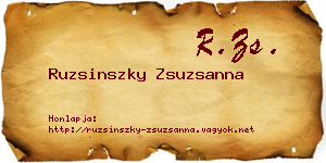 Ruzsinszky Zsuzsanna névjegykártya
