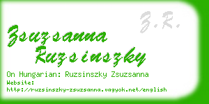 zsuzsanna ruzsinszky business card